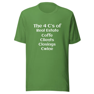 The 4 C's Of Real Estate - Unisex t-shirt